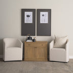 19" Brown Solid Wood Accent Cabinet With Two Doors And One Drawer