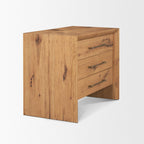 19" Brown Solid Wood Accent Cabinet With Three Drawers