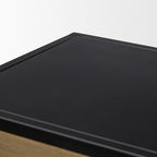 18" Black Iron and Metal Accent Cabinet With Two Doors