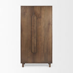 16" Brown Solid Wood Curio Cabinet With Two Doors