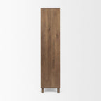 16" Brown Solid Wood Curio Cabinet With Two Doors
