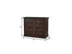 49" Dark Brown Distressed Solid Wood Carved Geometric Sideboard With Two Doors