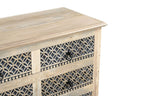 36" Black And White Carved Geometric Solid Wood Eight Drawer Double Dresser