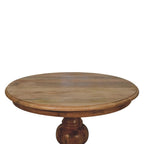 43" Brown Solid Wood Pedestal Base Round Top Dining Table