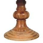 43" Brown Solid Wood Pedestal Base Round Top Dining Table