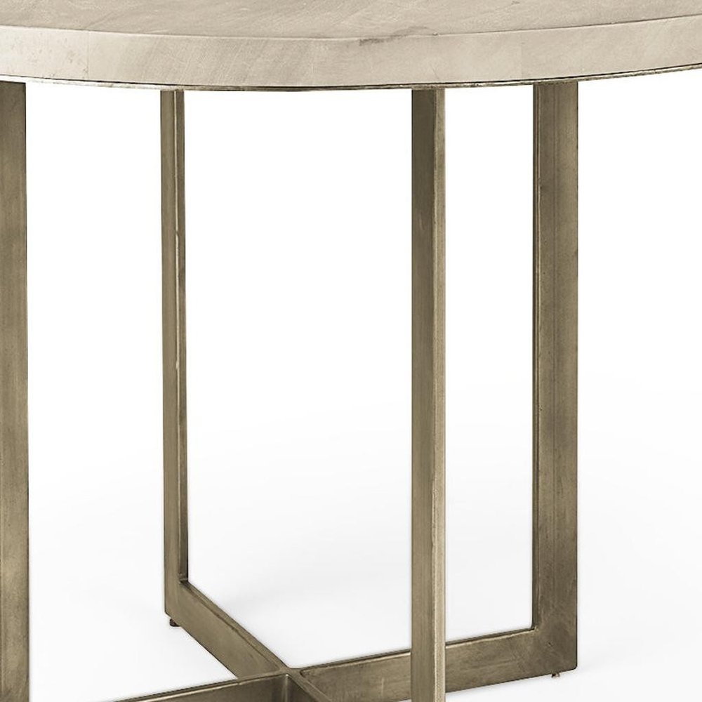 48" Brown And Gray Sled Base Dining Table