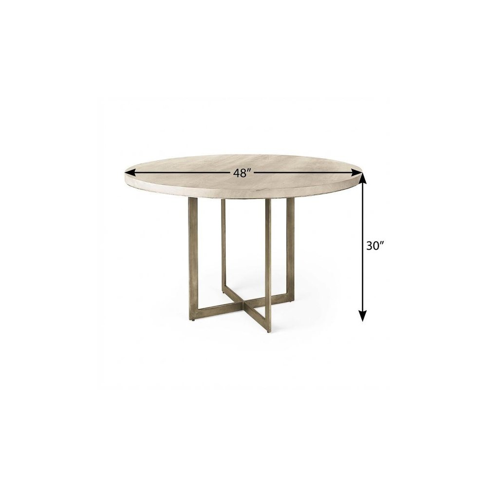 48" Brown And Gray Sled Base Dining Table