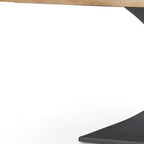 79" Brown And Black Solid Wood And Metal Pedestal Base Dining Table