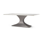 79" Brown And Black Solid Wood And Metal Pedestal Base Dining Table