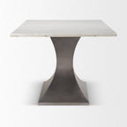 79" Brown And Black Solid Wood And Metal Pedestal Base Dining Table