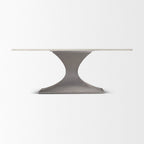 79" Brown And Black Solid Wood And Metal Pedestal Base Dining Table