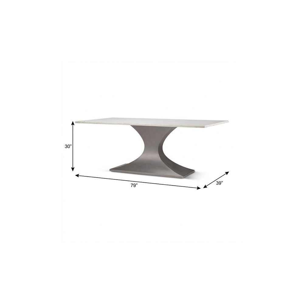 79" Brown And Black Solid Wood And Metal Pedestal Base Dining Table