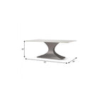 79" Brown And Black Solid Wood And Metal Pedestal Base Dining Table