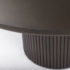 60" Dark Brown Solid Wood Pedestal Base Round Top Dining Table