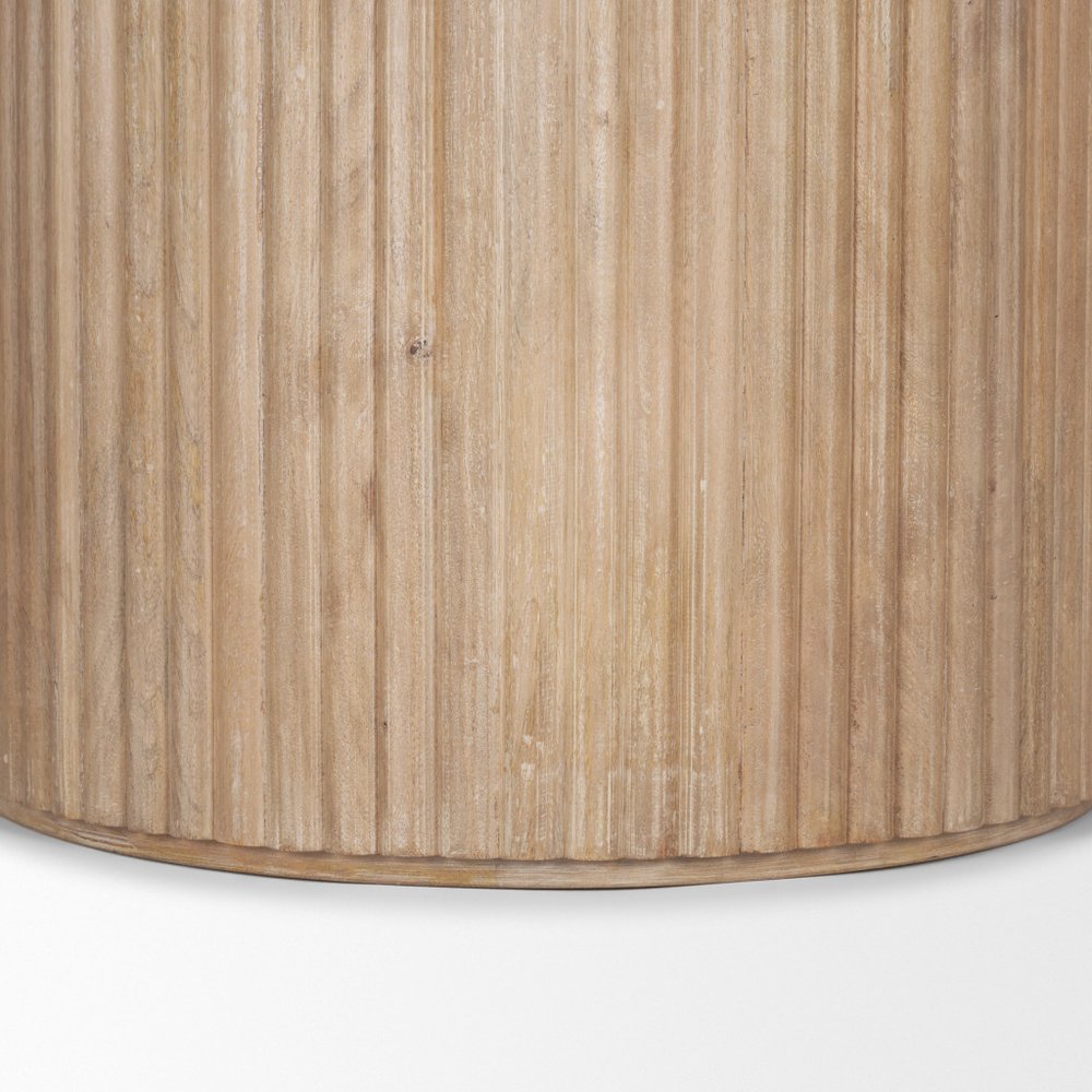60" Dark Brown Solid Wood Pedestal Base Round Top Dining Table