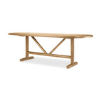 94" Light Brown Solid Wood Trestle Base Oval Dining Table