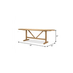 94" Light Brown Solid Wood Trestle Base Oval Dining Table