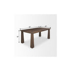 84" Dark Brown Solid Wood Dining Table