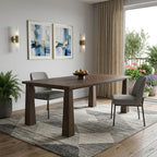 84" Dark Brown Solid Wood Dining Table