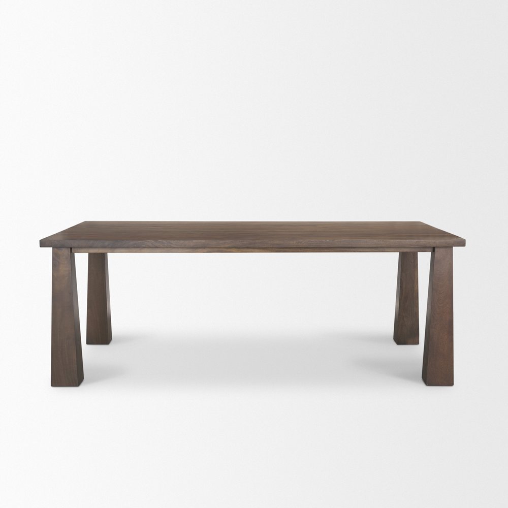 84" Dark Brown Solid Wood Dining Table