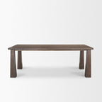 84" Dark Brown Solid Wood Dining Table