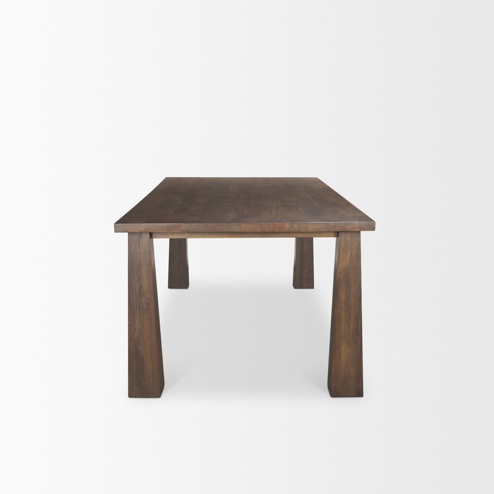 84" Dark Brown Solid Wood Dining Table