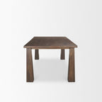 84" Dark Brown Solid Wood Dining Table