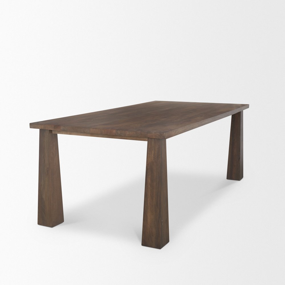84" Dark Brown Solid Wood Dining Table
