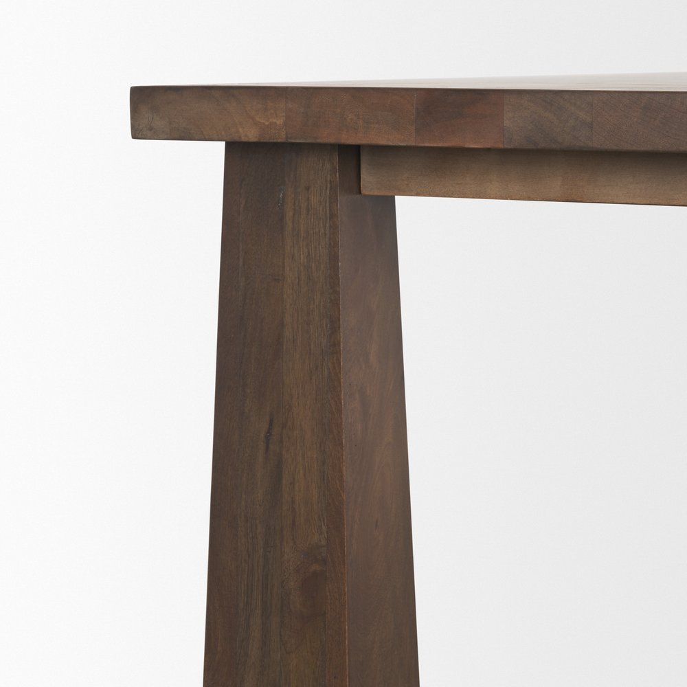 84" Dark Brown Solid Wood Dining Table
