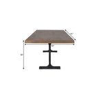 96" Natural And Black Solid Wood And Metal Trestle Base Dining Table
