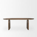 87" Dark Brown Solid Wood Double Pedestal Base Oval Dining Table