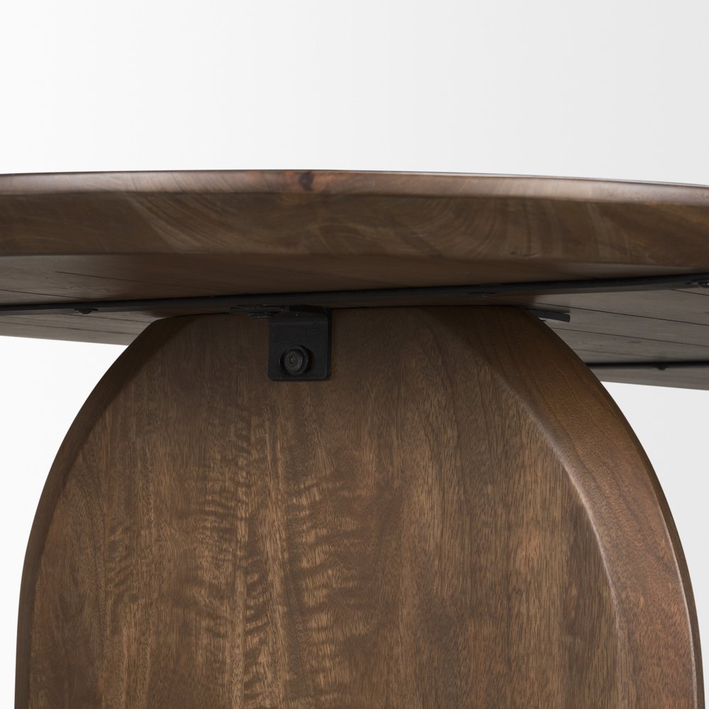 87" Dark Brown Solid Wood Double Pedestal Base Oval Dining Table