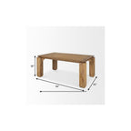 84" Brown Solid Wood Dining Table