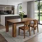 84" Brown Solid Wood Dining Table