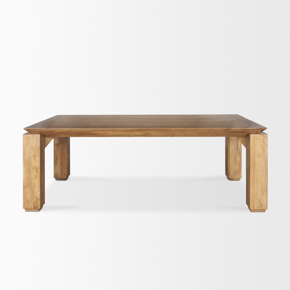 84" Brown Solid Wood Dining Table