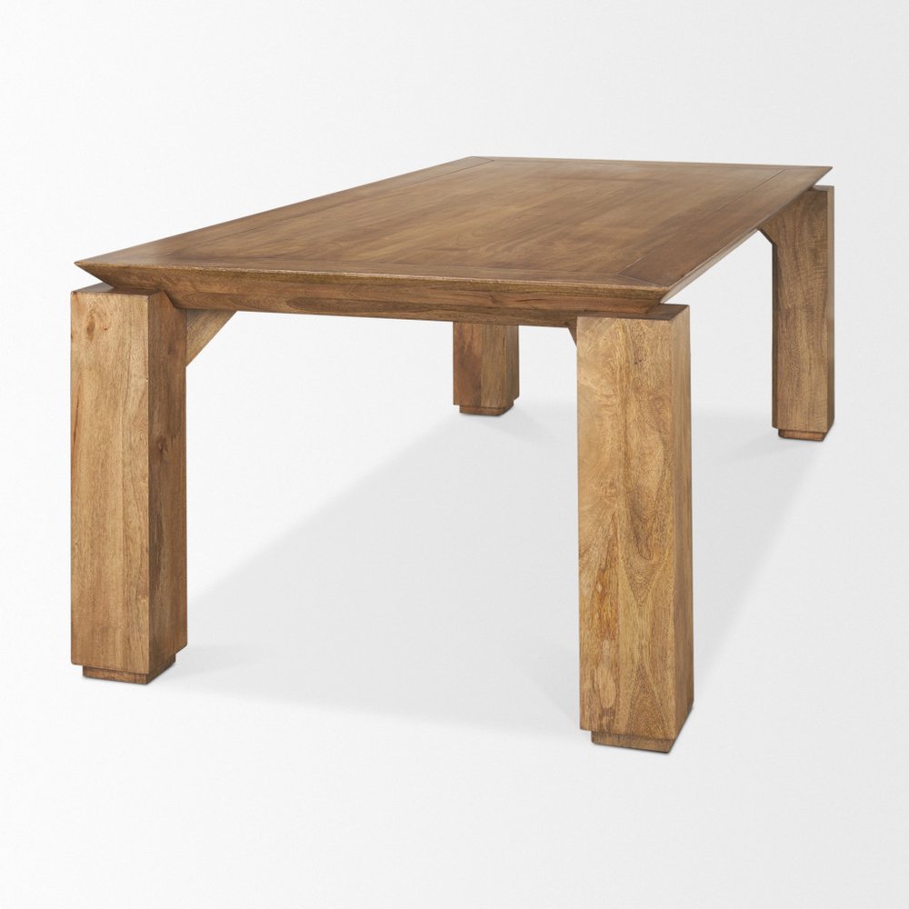 84" Brown Solid Wood Dining Table
