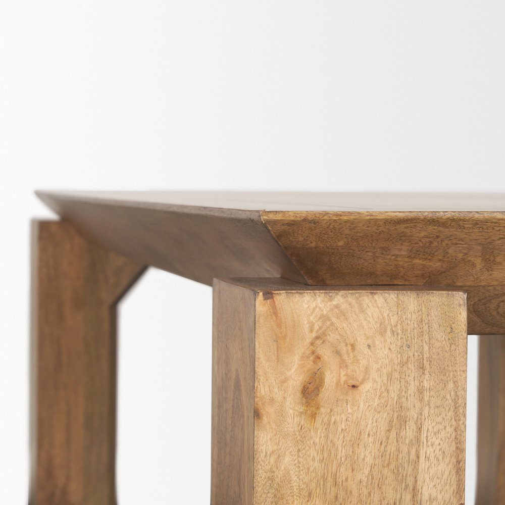 84" Brown Solid Wood Dining Table