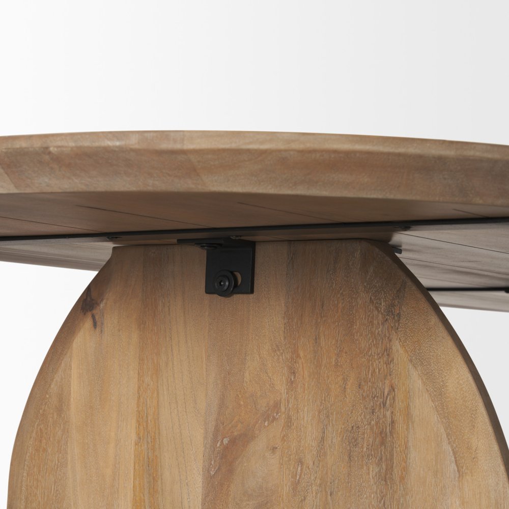 87" Light Brown Solid Wood Double Pedestal Base Oval Dining Table