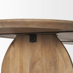 87" Light Brown Solid Wood Double Pedestal Base Oval Dining Table