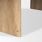 87" Light Brown Solid Wood Double Pedestal Base Oval Dining Table