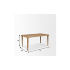 72" Light Brown Solid Wood Dining Table