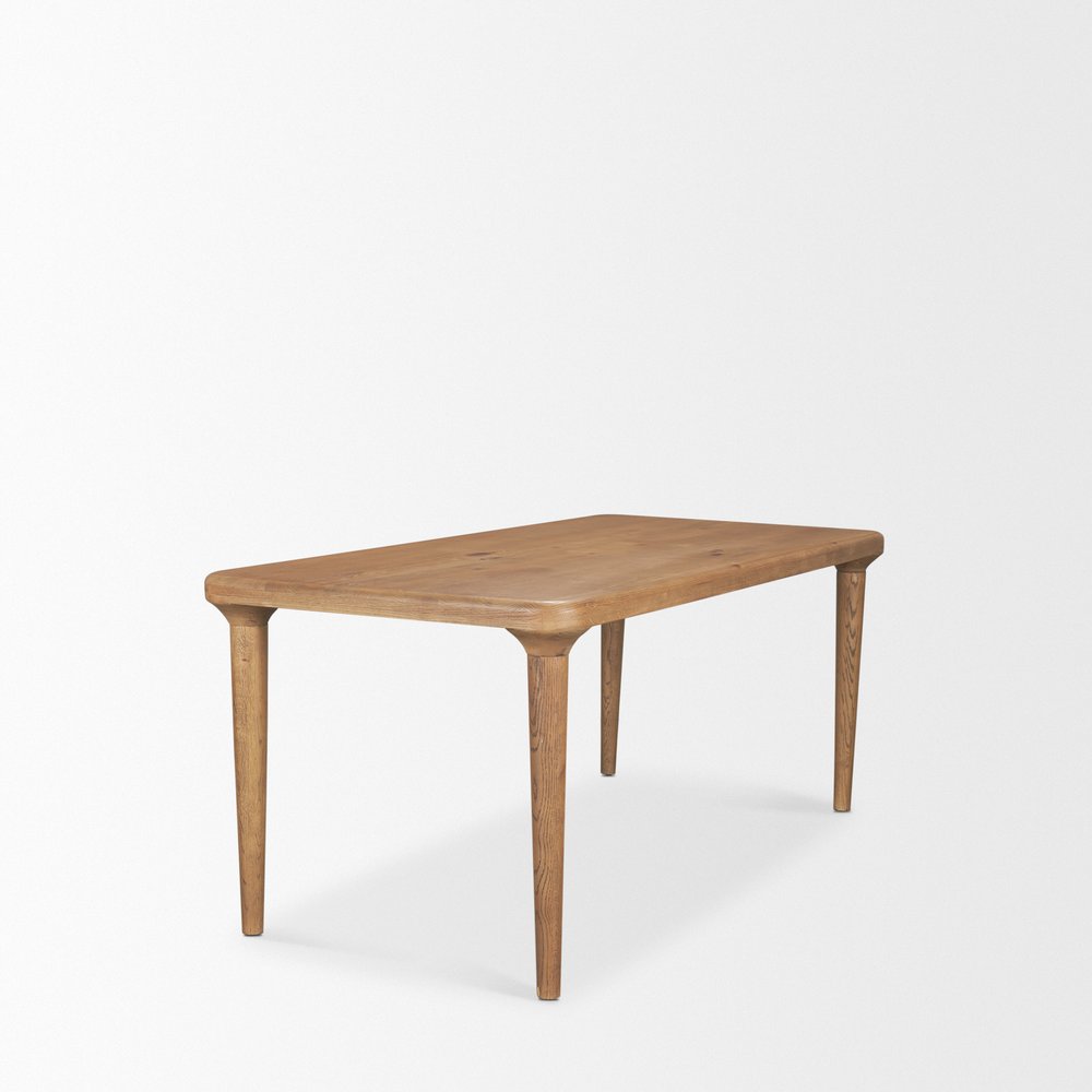 72" Light Brown Solid Wood Dining Table