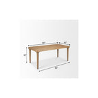 84" Light Brown Solid Wood Dining Table