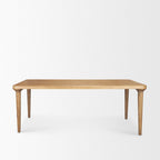 84" Light Brown Solid Wood Dining Table