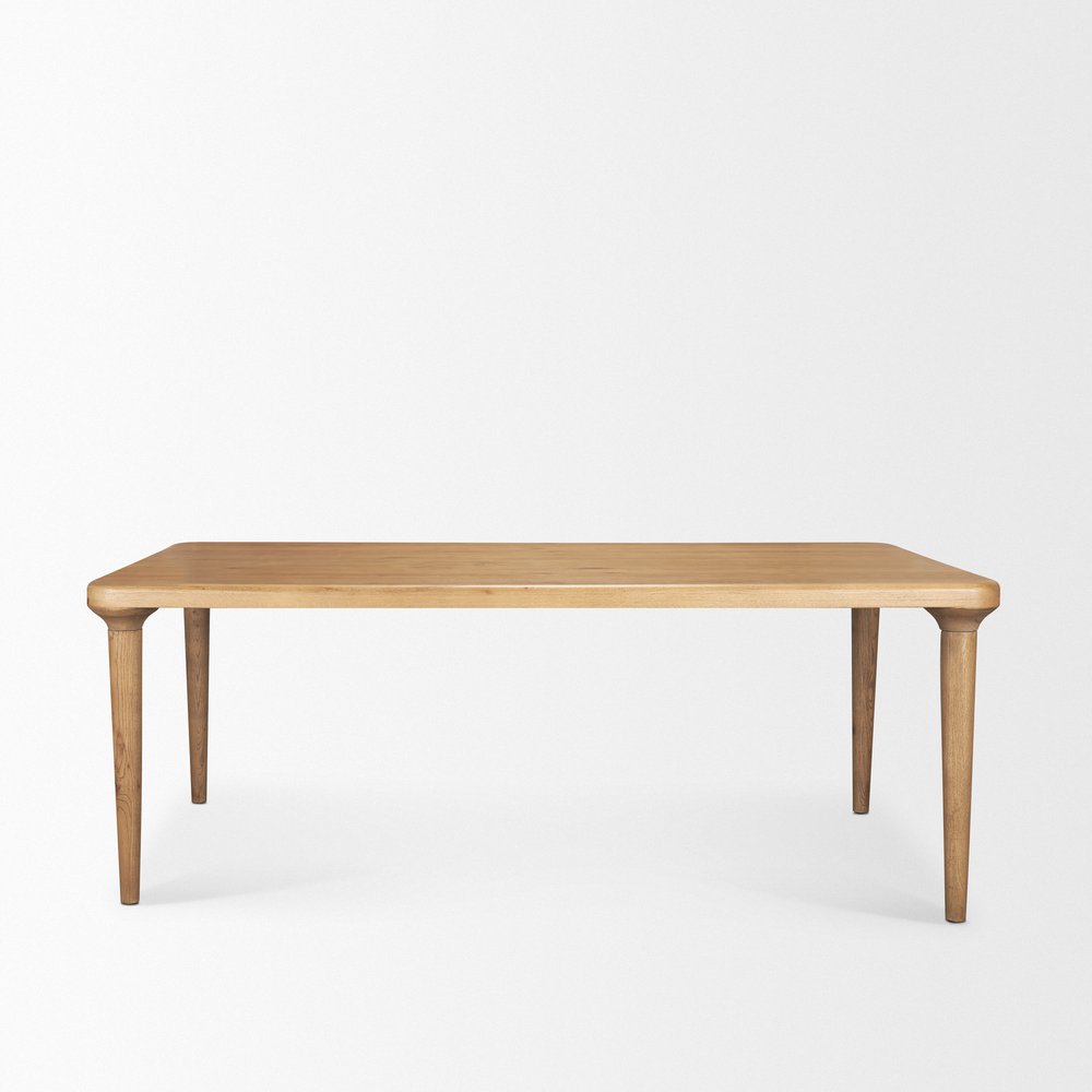 84" Light Brown Solid Wood Dining Table