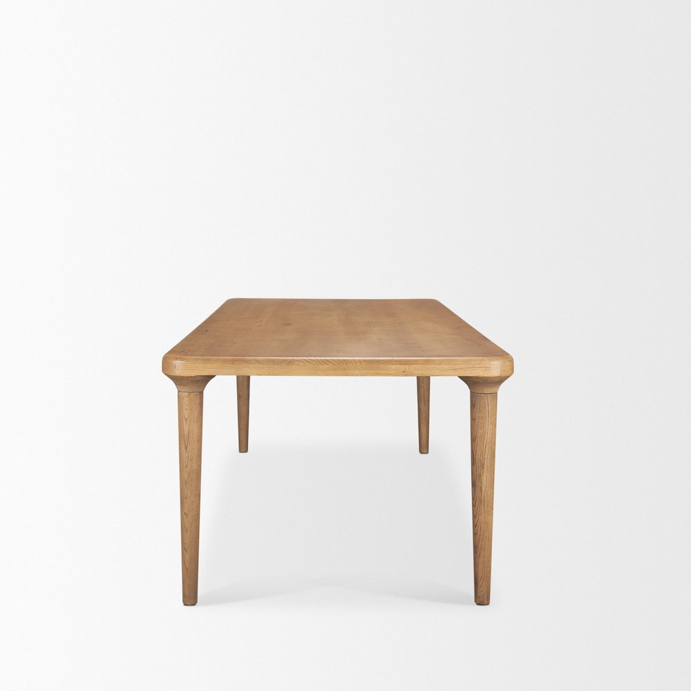 84" Light Brown Solid Wood Dining Table
