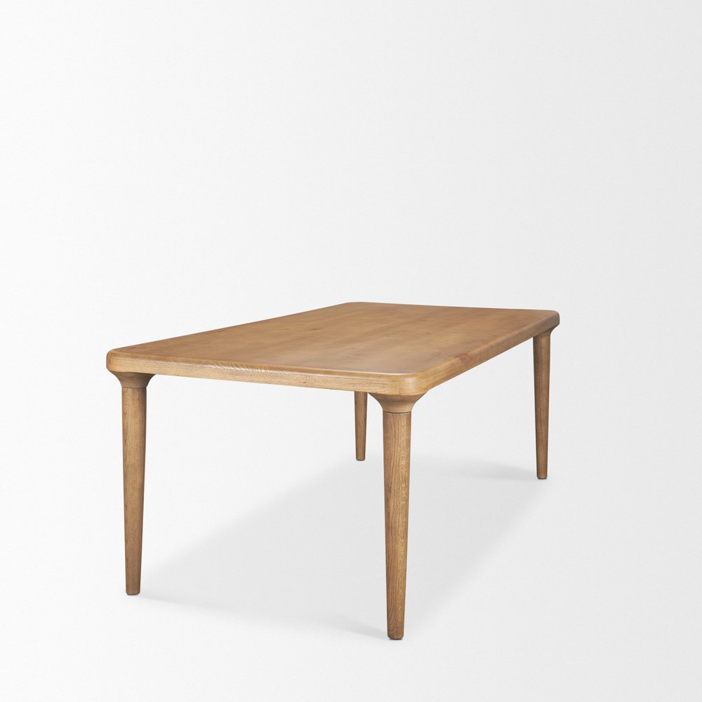 84" Light Brown Solid Wood Dining Table