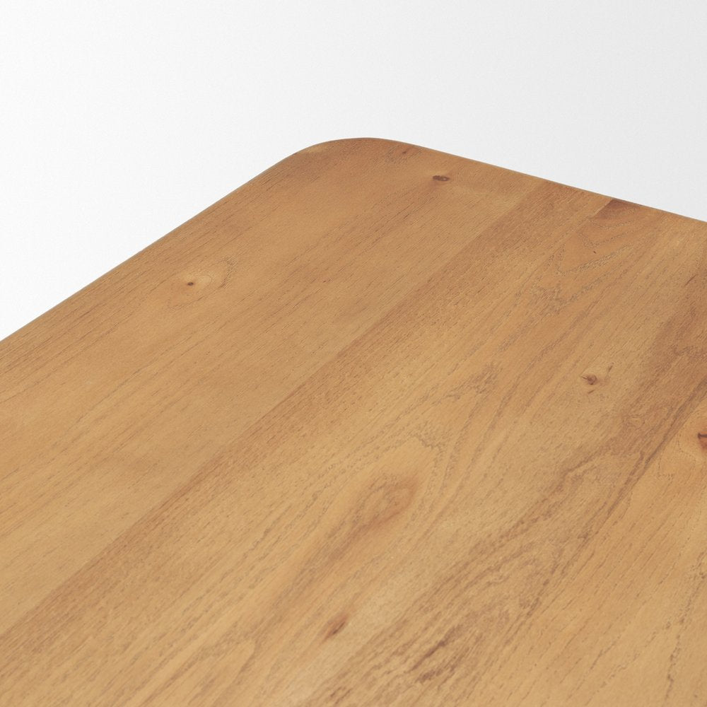 84" Light Brown Solid Wood Dining Table