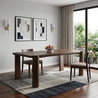 84" Brown Solid Wood Dining Table