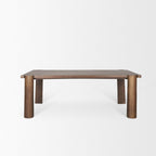 84" Brown Solid Wood Dining Table